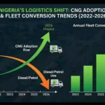 Graph illustrating the rapid rise of CNG adoption logistics Nigeria 2026 and increasing fleet conversion rates