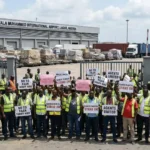 Protesting agents at Lagos airport impacting the NAHCO SAHCOL strike update and cargo logistics_sd
