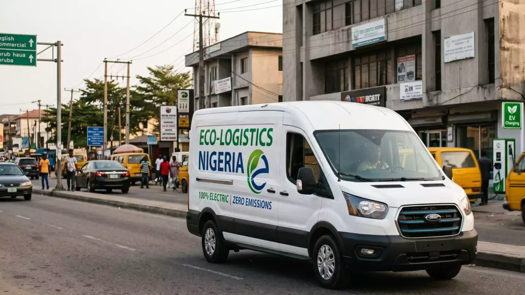 an electric van representing eco-friendly logistics in Nigeria