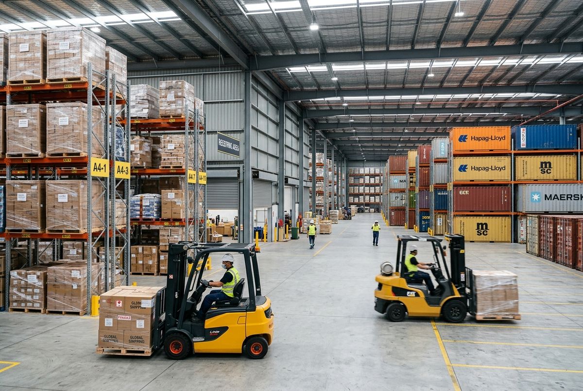 A professional warehouse scene representing reliable logistics companies in Nigeria operations.