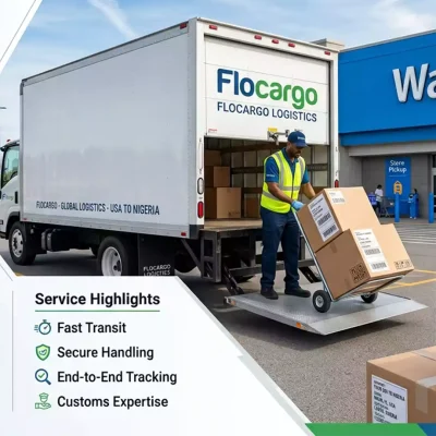 Secure shipping services from Walmart USA to Nigeria with Flocargo logistics
