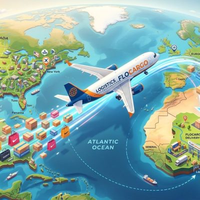 Visual logistics map for USA Stores Shipping Nigeria service showing international delivery routes.