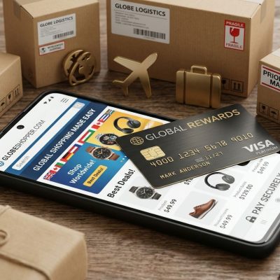 Customer using a Nigerian credit card to shop online on an international store.